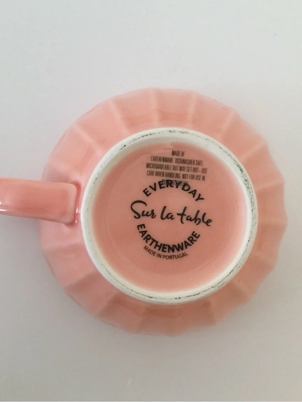 Pink Ceramic Cup - Scalloped Design